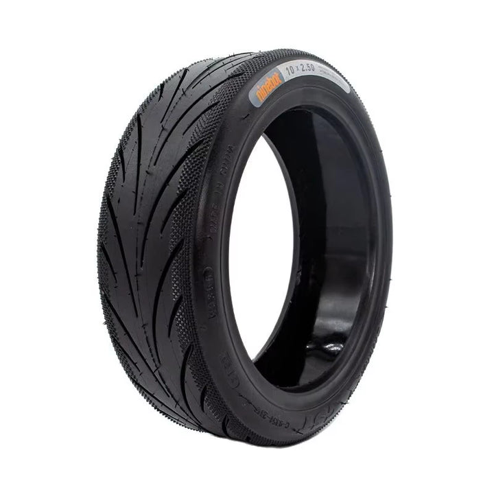 Alternate hero angle of the Ninebot 10x2.5 tyre showing tread and curvature.