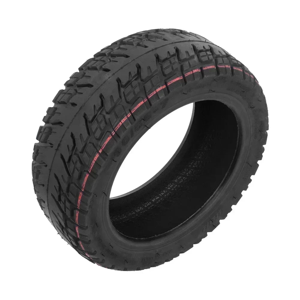 Top-down angled view of off-road 90/55-7 electric scooter tyre for Ninebot GT series