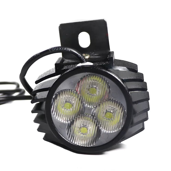 Front view of Kugoo G2 Pro replacement LED headlight showing lens and cooling fins