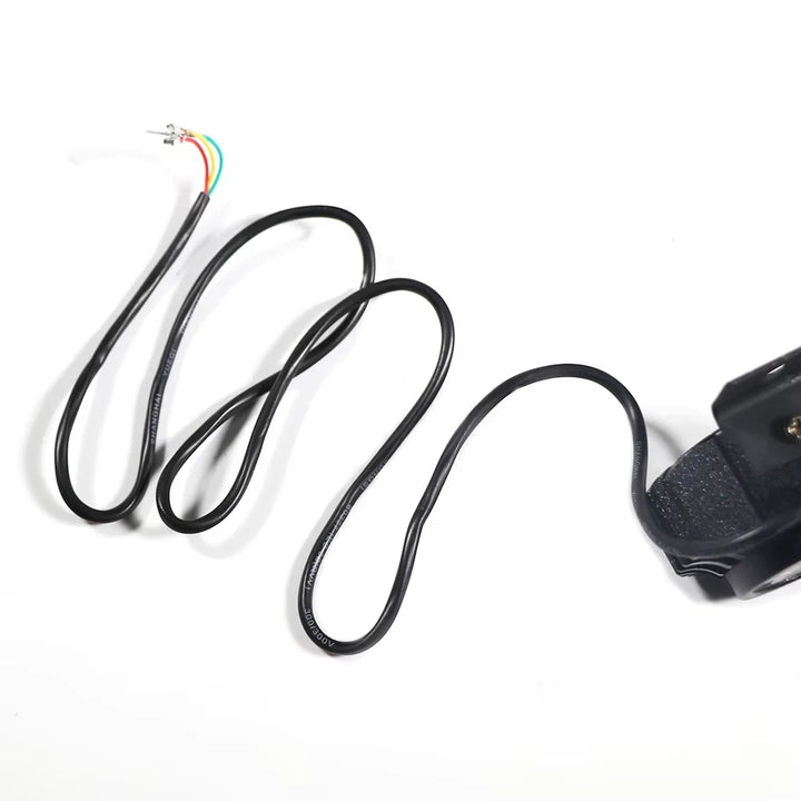 Close-up of multi-wire cabling for Kugoo G2 Pro headlight showing stripped ends for easy wiring