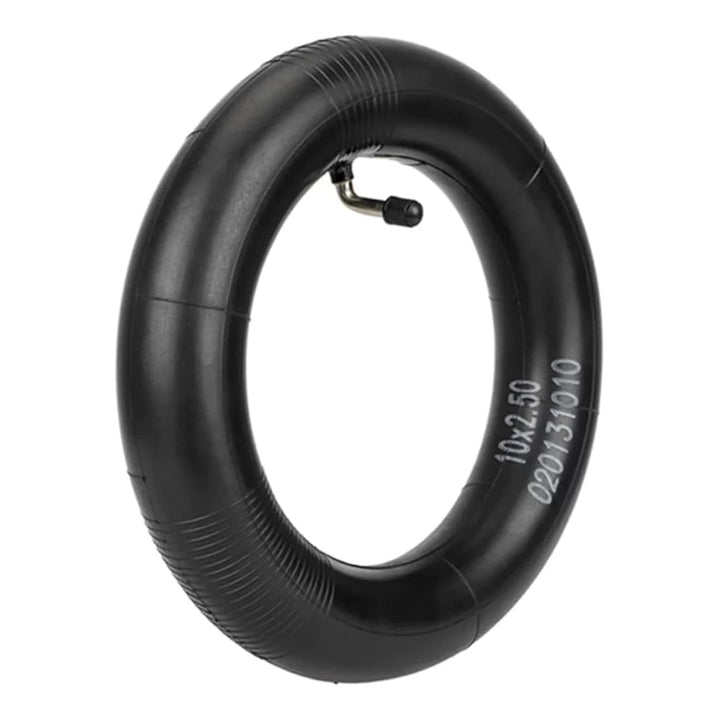 10 x 2.5 inch inner tube with 90 degree bent vale, for easy inflation.