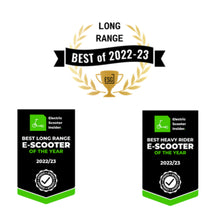 Load image into Gallery viewer, EMOVE Cruiser S Awards - Best Long Range E-Scooter &amp; Best Heavy Rider E-Scooter
