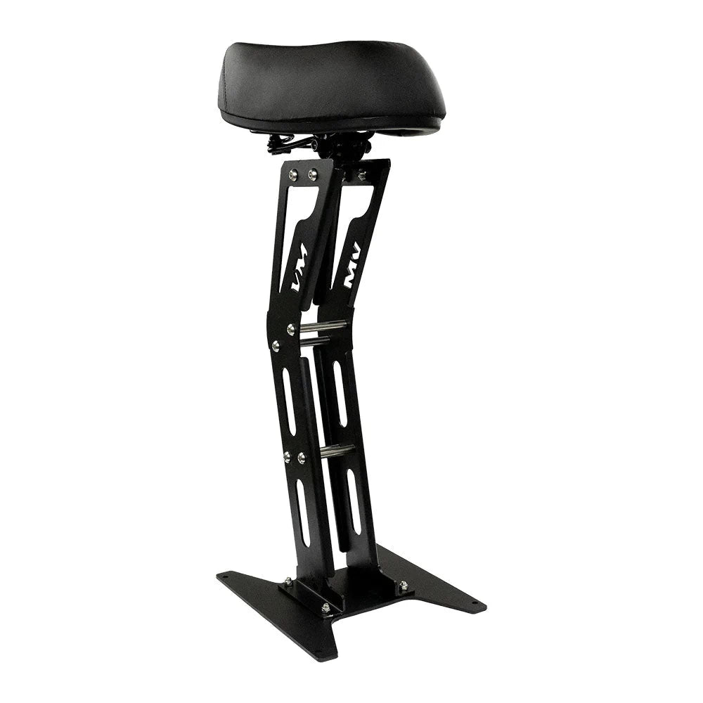 Hero shot of the reinforced Voro Motors seat for EMOVE Cruiser, standing tall with metal frame support.