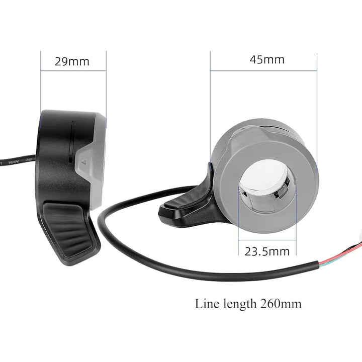 Throttle Dimensions for NIU KQi2 KQi3 - 45mm Outer, 23.5mm Inner, 29mm Depth, 260mm Cable Length