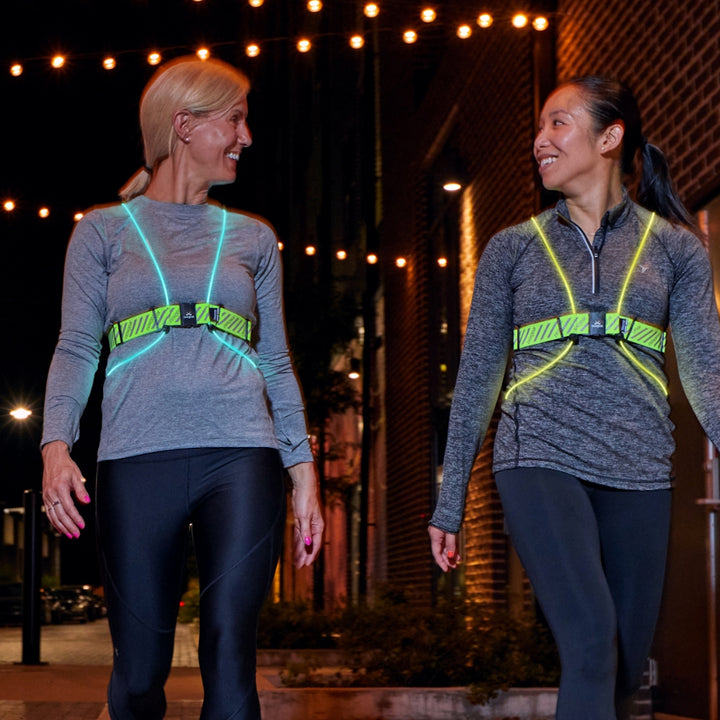 Tracer 2 LED Safety Vest - Front 2 Solid Colours - Yellow and Cyan