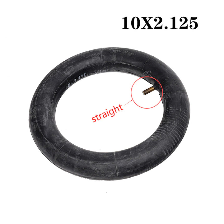 10x2.125 Inch Inner Tube with Straight Schrader Valve, for electric scooters.