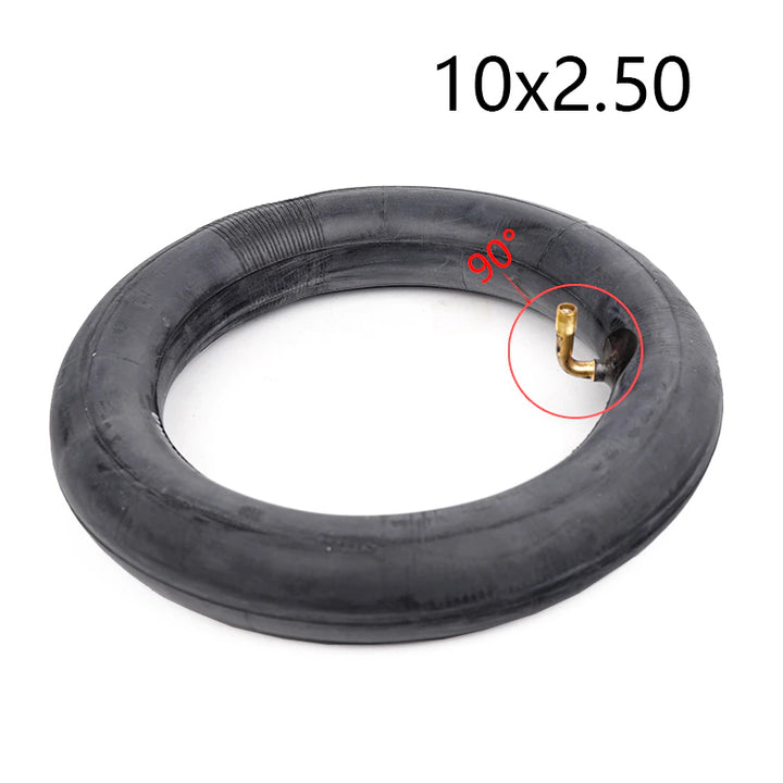 10 x 2.5 inch Inner Tube w/ 90 Degree Valve, for electric scooters.