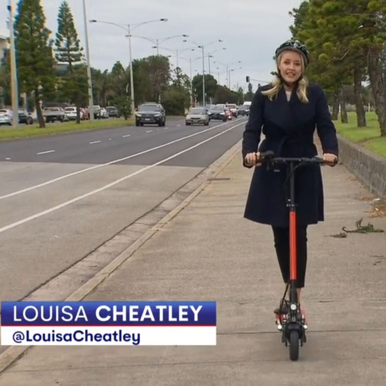 Louisa Cheatley rides an EMOVE Touring from EcoMotion, announcing Electric Scooter trial for Melbourne in 2021