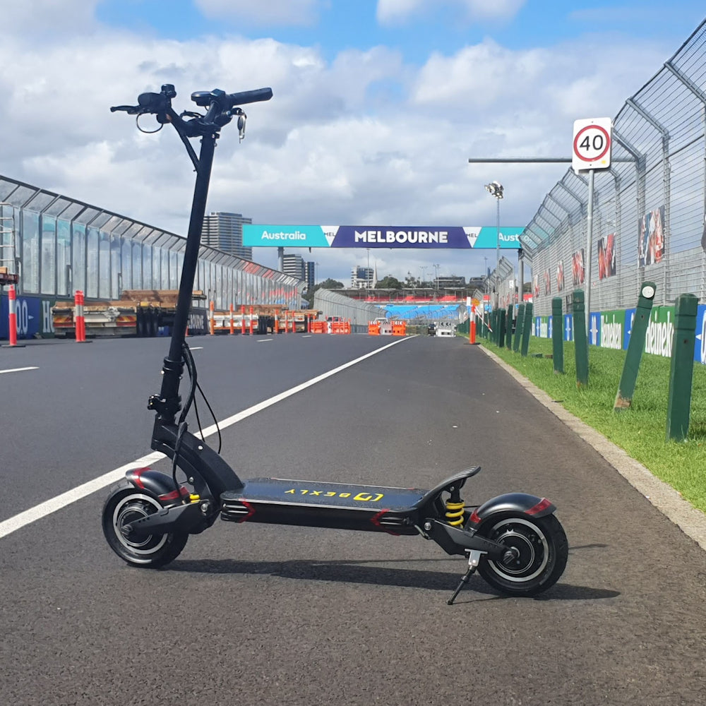 Bexly 10X E-Scooter at the Australian F1 track at Albert Park, Melbourne