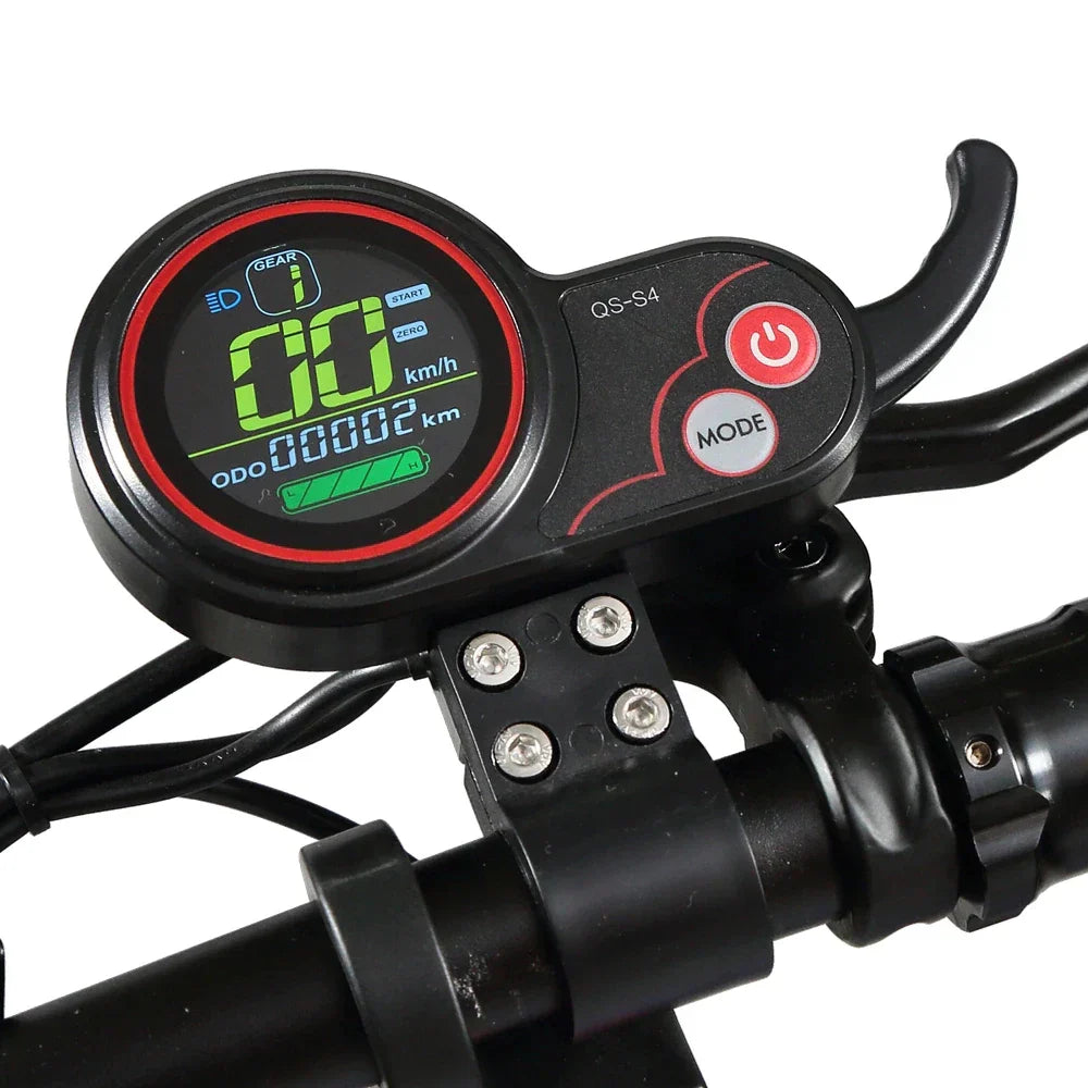 Close up of the QS-S4 throttle and LCD, part of the collection of throttles and displays at Ecomotion.com.au