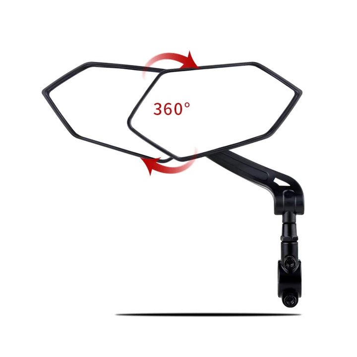 ETOOK HD Rearview Mirror demonstrating 360-degree rotation for flexible viewing angles.