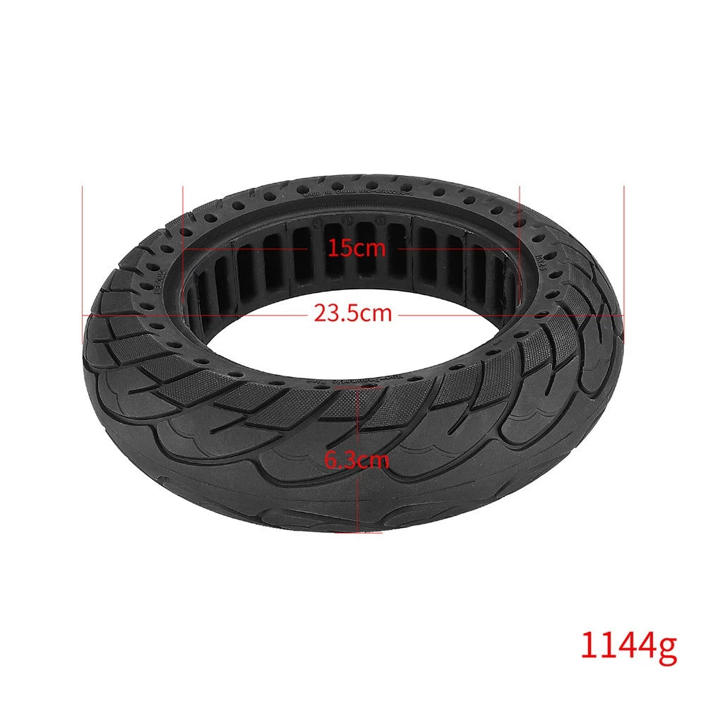 10x2.5 solid scooter tyre dimensions showing inner and outer diameter