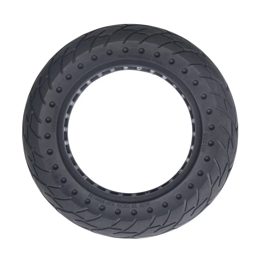 Side profile view of 10x2.5 honeycomb solid scooter tyre