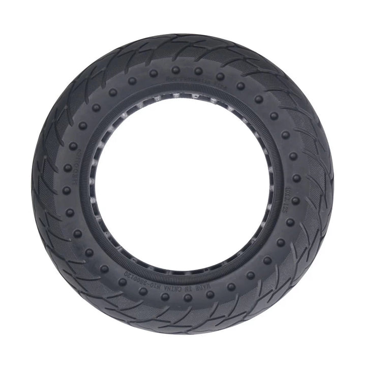 Side profile view of 10x2.5 honeycomb solid scooter tyre