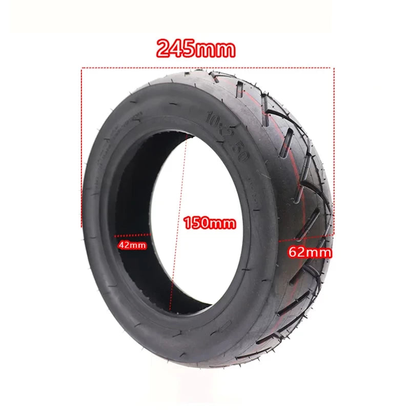 Tyre measurement diagram with 245 mm outer diameter and 62 mm tread width.
