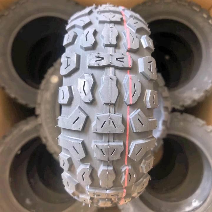 Close up aggressive tread 10x3.0 TUOVT off-road scooter tyre