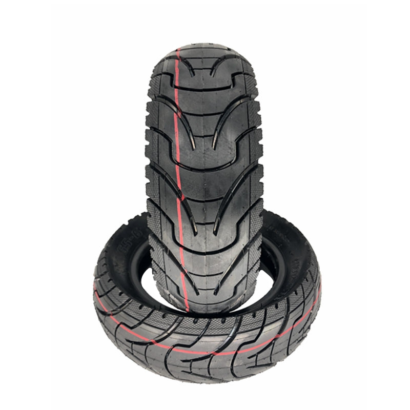 Pair of TUOVT 10x3.0 urban off-road tyres with red tread line for electric scooters (sold individually)