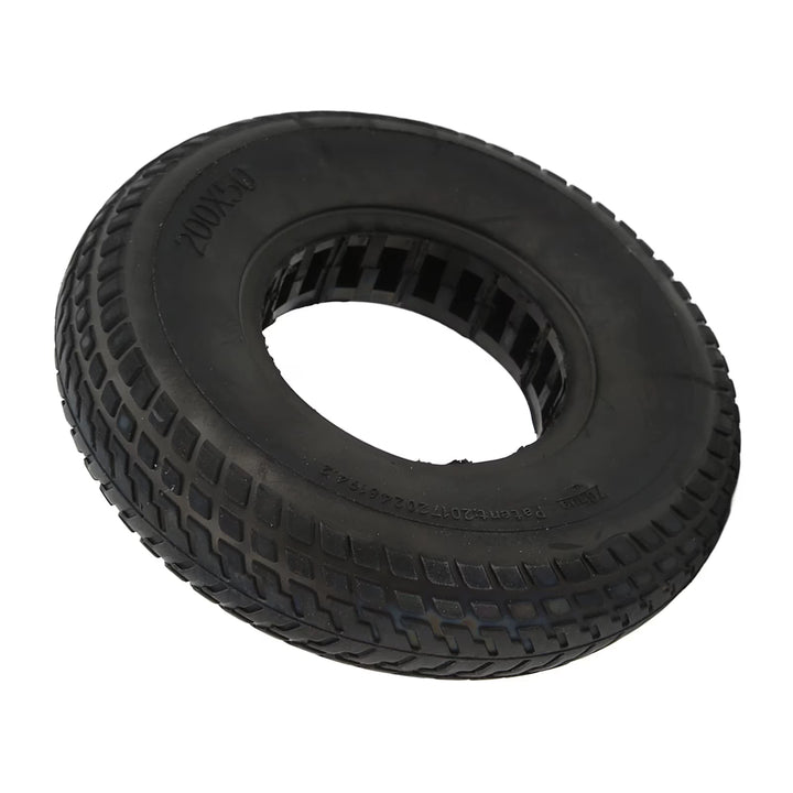 Internal honeycomb cavities around the mounting opening of 200x50 solid tyre