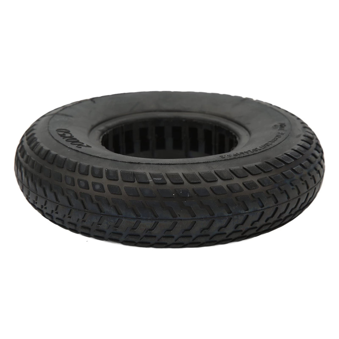 Close-up of grooved block tread on 200x50 solid scooter tyre