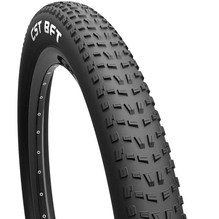 3D render of CST BFT 20x4.0 tyre emphasizing its robust tread and versatile design.