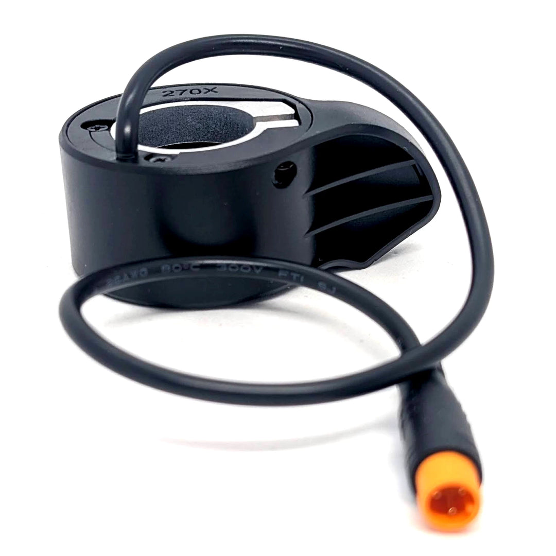 Underside view of the 270X thumb throttle with plug