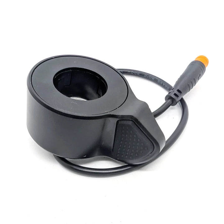 side view of 270X thumb throttle for electric scooter handlebar, showcasing the tactile rubber grip