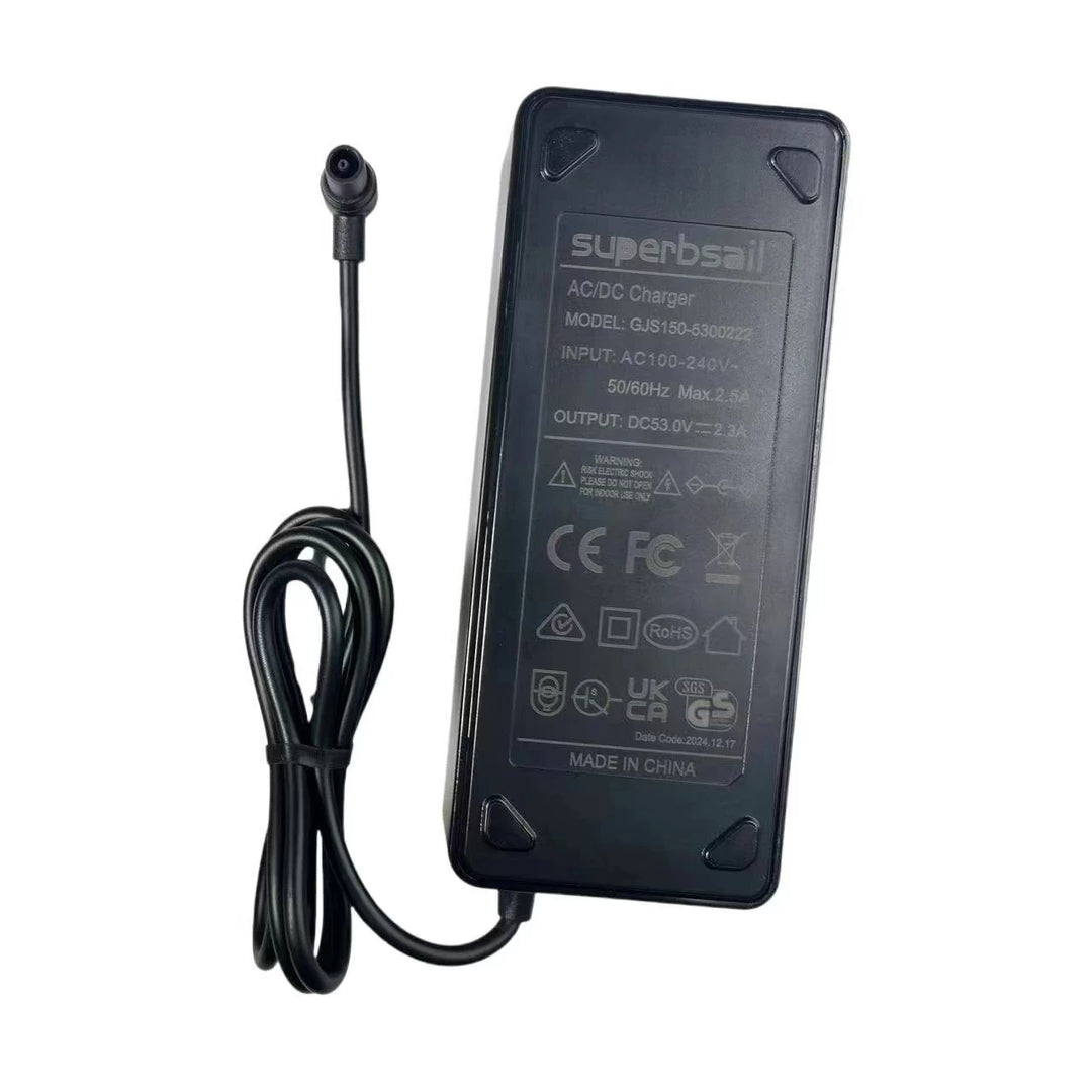 GJS150-5300222 Xiaomi 4 Ultra charger showing 53V 2.3A specifications and certifications