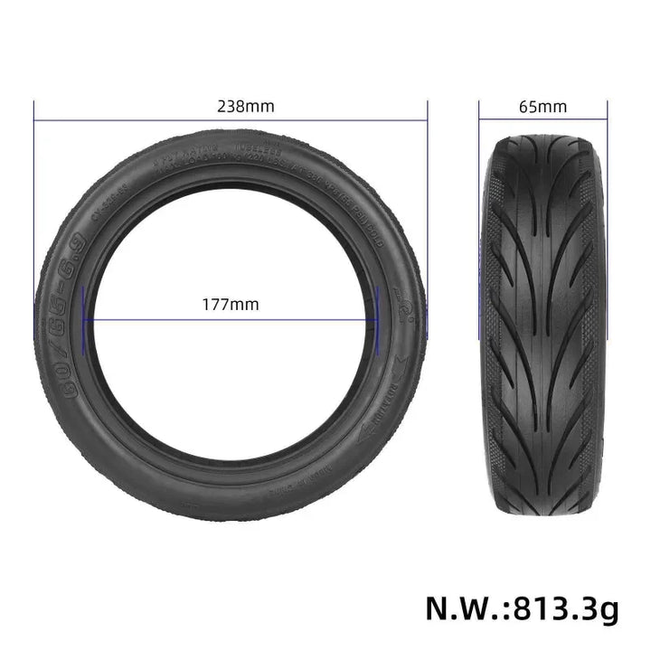 60/65-6.9 rear tyre dimensions 238mm diameter, 65mm width & 177mm inner diameter for Ninebot MAX G2