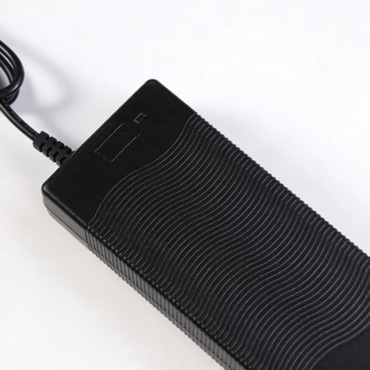 Close up view of 66.4V 1.75A Charger with Baming plug for 60V Dualtron electric scooters including Dualtron THunder, Dualtron Ultra and Dualtron X.
