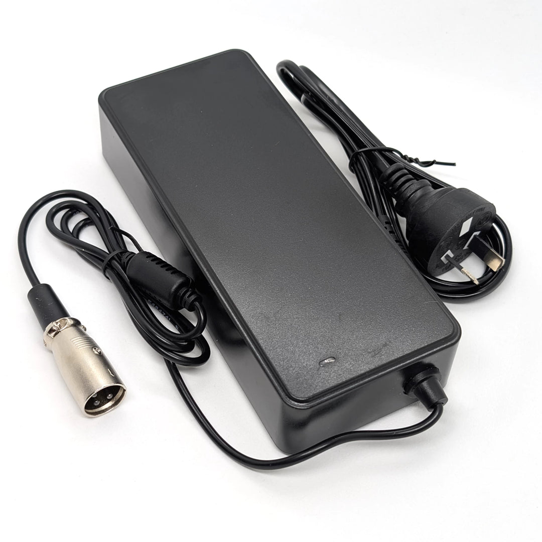 67.2V 2A scooter charger with 3-pin XLR connector and Australian plug