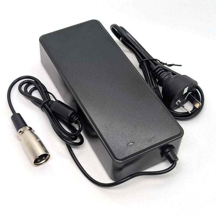 67.2V 2A scooter charger with 3-pin XLR connector and Australian plug