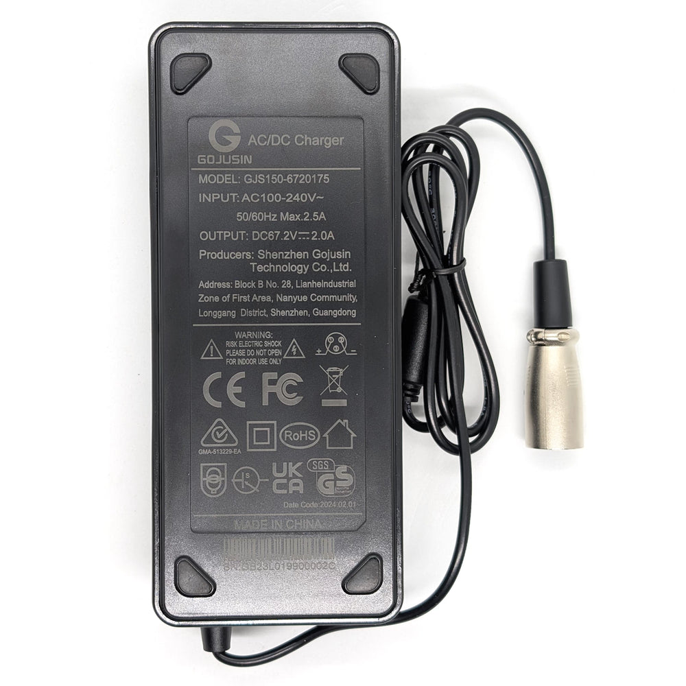 Gojusin GJS150-6720175 67.2V 2A charger specifications
