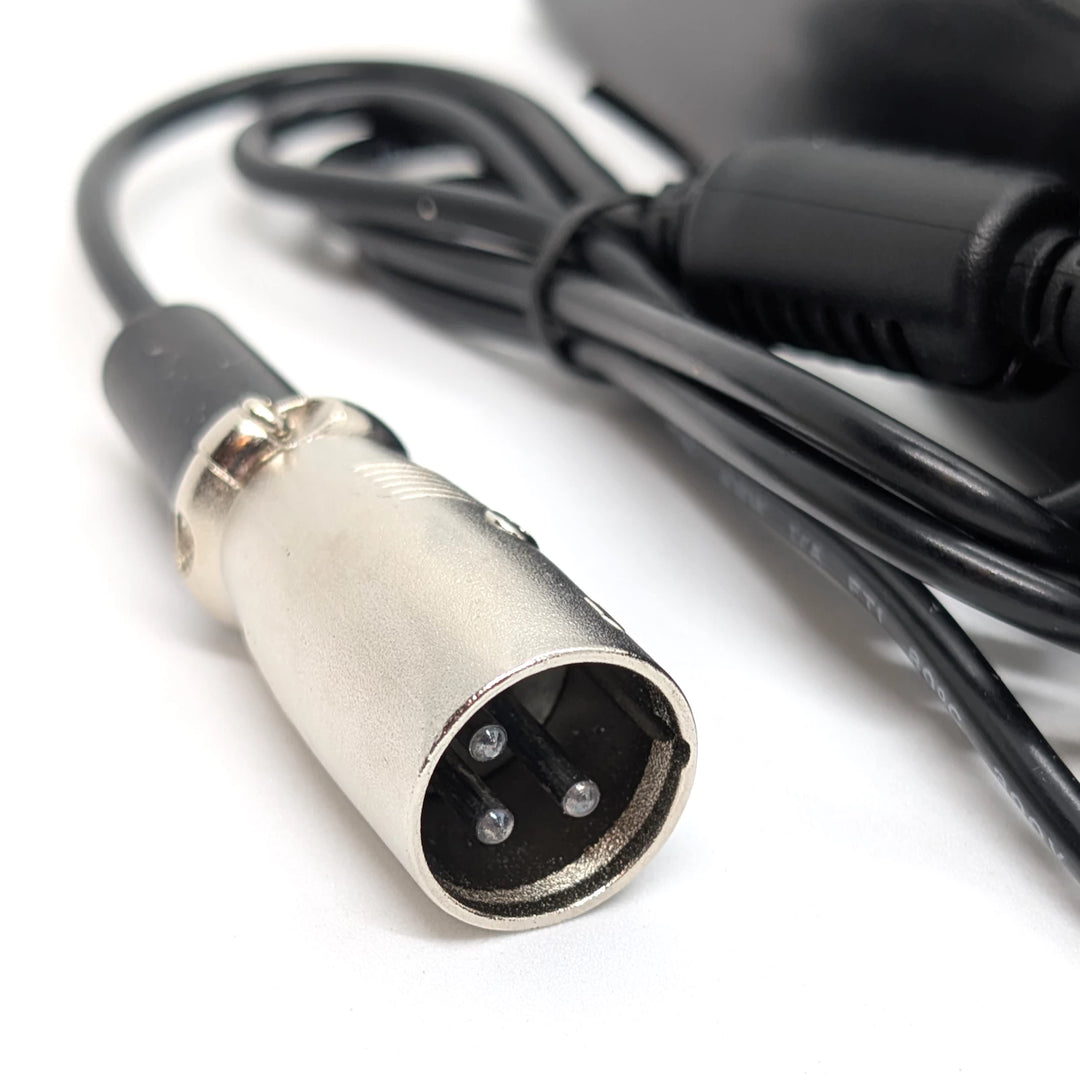 3-pin XLR electric scooter charger connector close-up