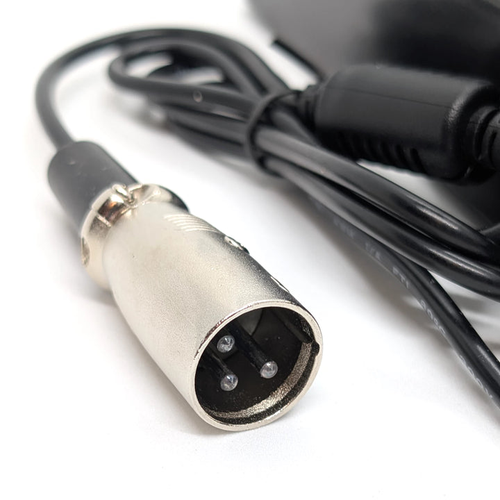 3-pin XLR electric scooter charger connector close-up