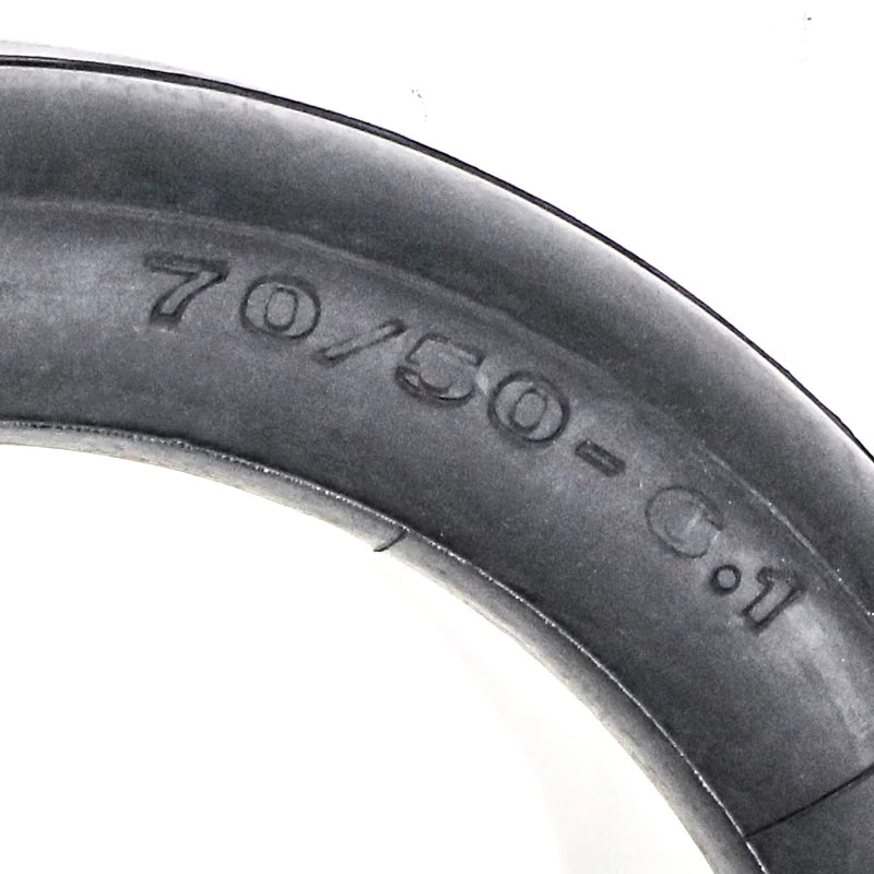 Close up of 70/50-6.1 size marking on electric scooter inner tube