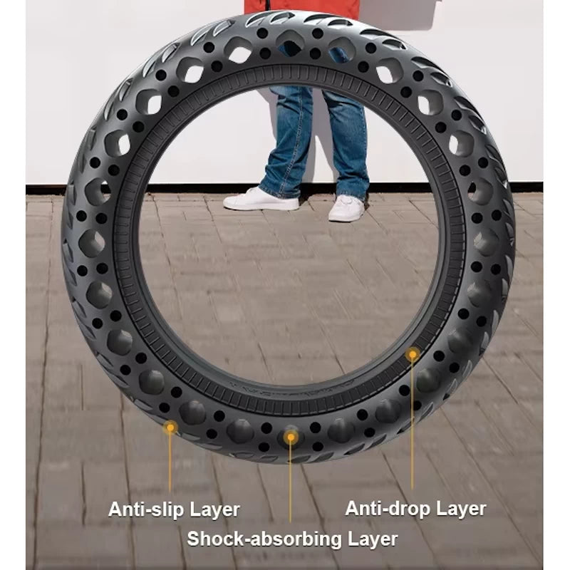Anti-Slip, Shock Absorbing, Anti-Drop Features of 8.5x2 Solid Honeycomb Tyre