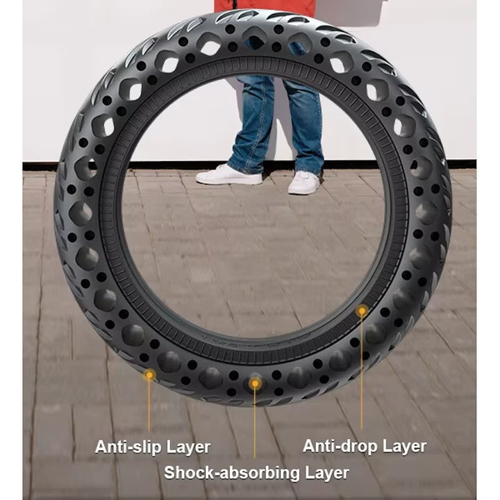Anti-Slip, Shock Absorbing, Anti-Drop Features of 8.5x2 Solid Honeycomb Tyre