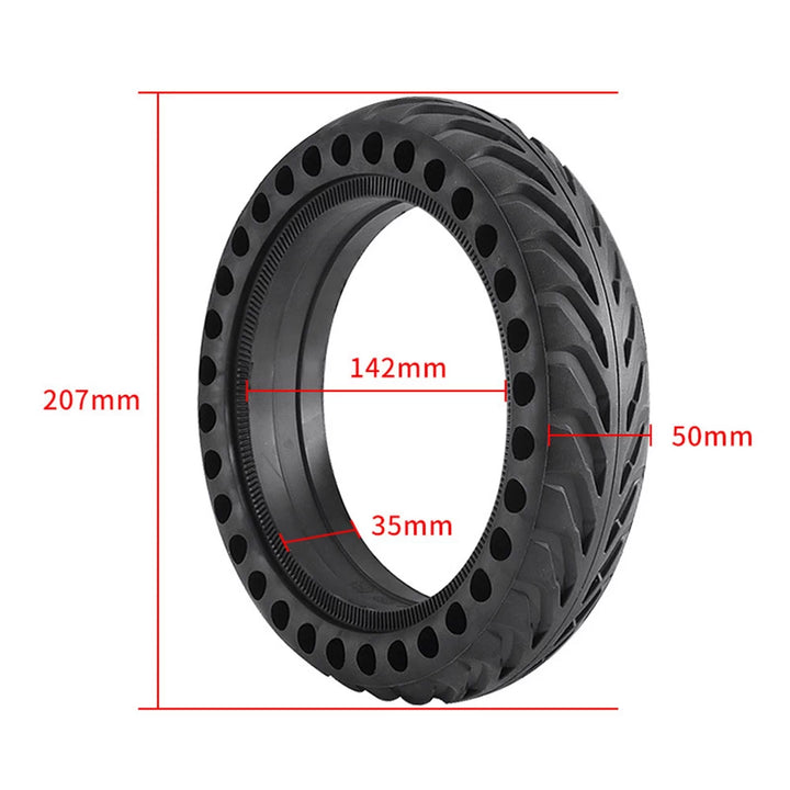 8.5x2 Honeycomb Tyre with dimensions overlaid