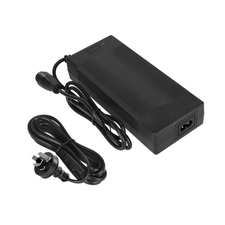 Original Dualtron Ultra 2 83V 1.4A OEM charger with Australian power lead and Dualtron LP16-3P charging connector.