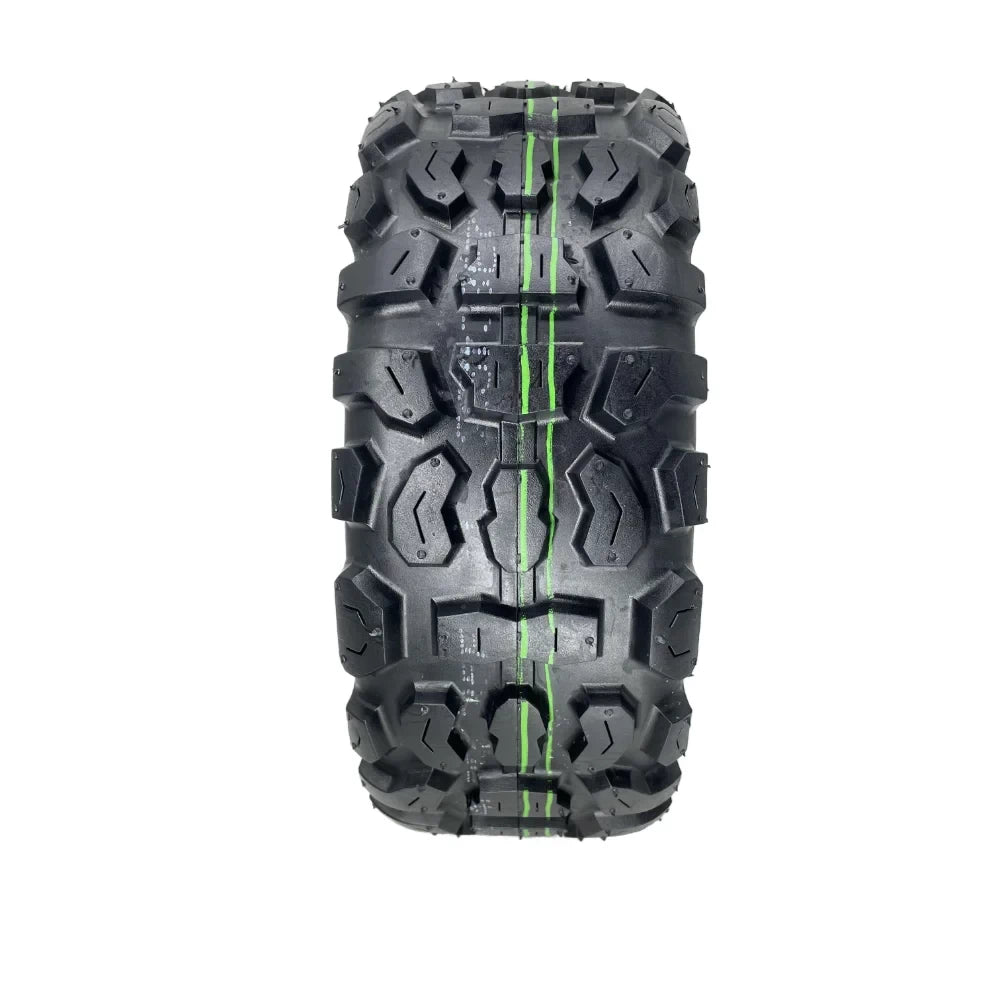 Front on view of the off-road tread pattern of the 90/65-6.5 11 inch off road self-healing scooter tyre.