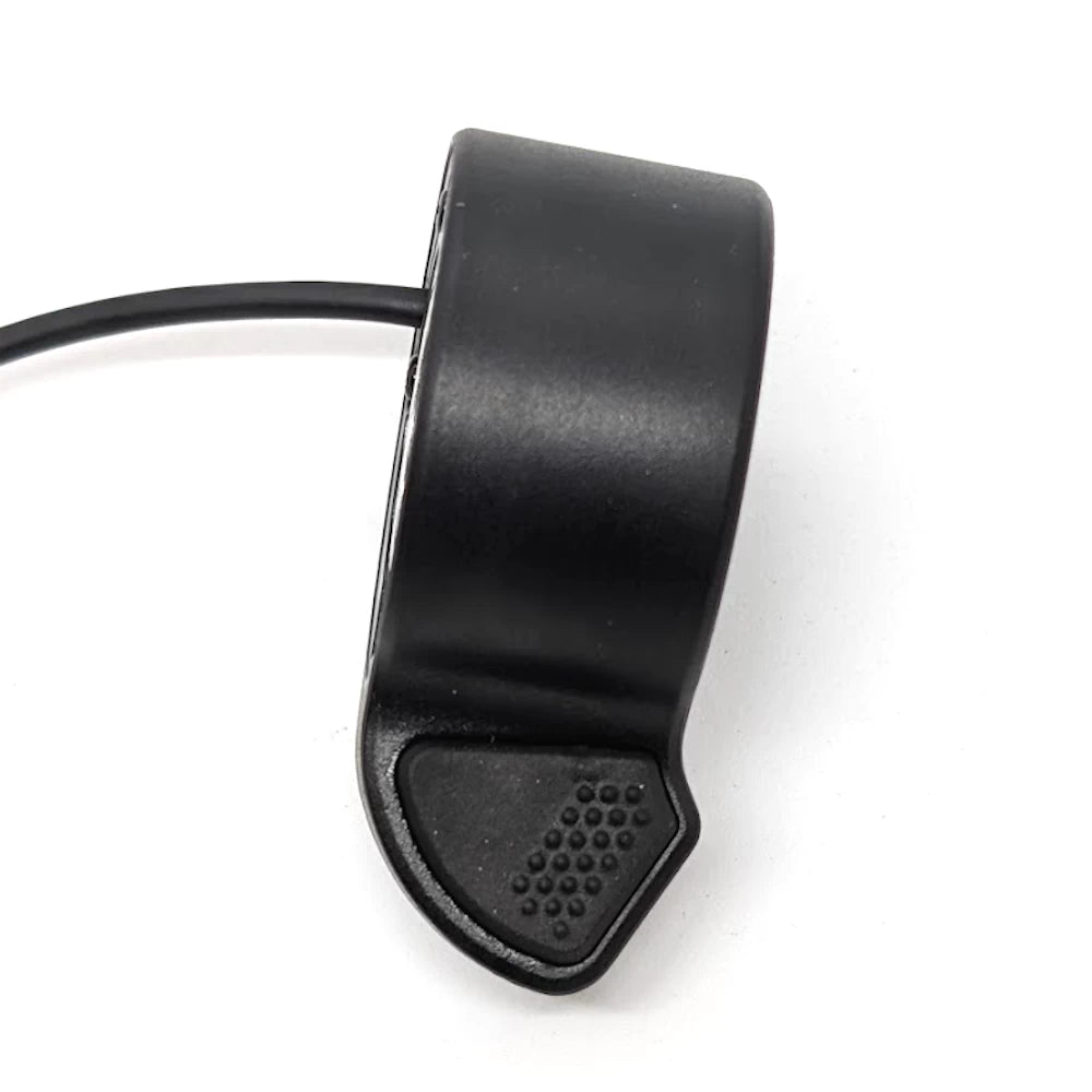 Electric scooter thumb throttle close-up grip surface
