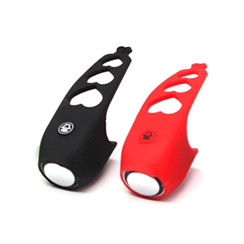 electric silicone bike bells in read and black