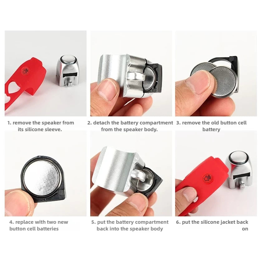 guide showing how to replace button-cell batteries inside electric bell.