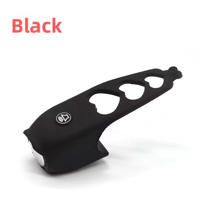 Black electric silicone bike bells, colour labelled
