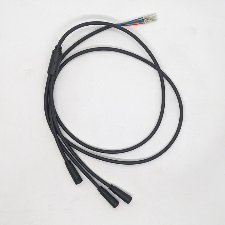3-to-1 replacement cable/wiring harness for Bexly Raven electric scooters. Connects the handlebar-mounted electrics to the scooter&