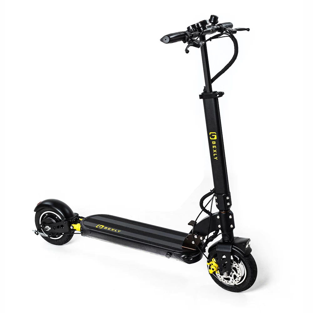 Bexly 9 electric scooter hero shot, emphasizing modern design, durable frame, and ergonomic handlebars for comfortable rides.