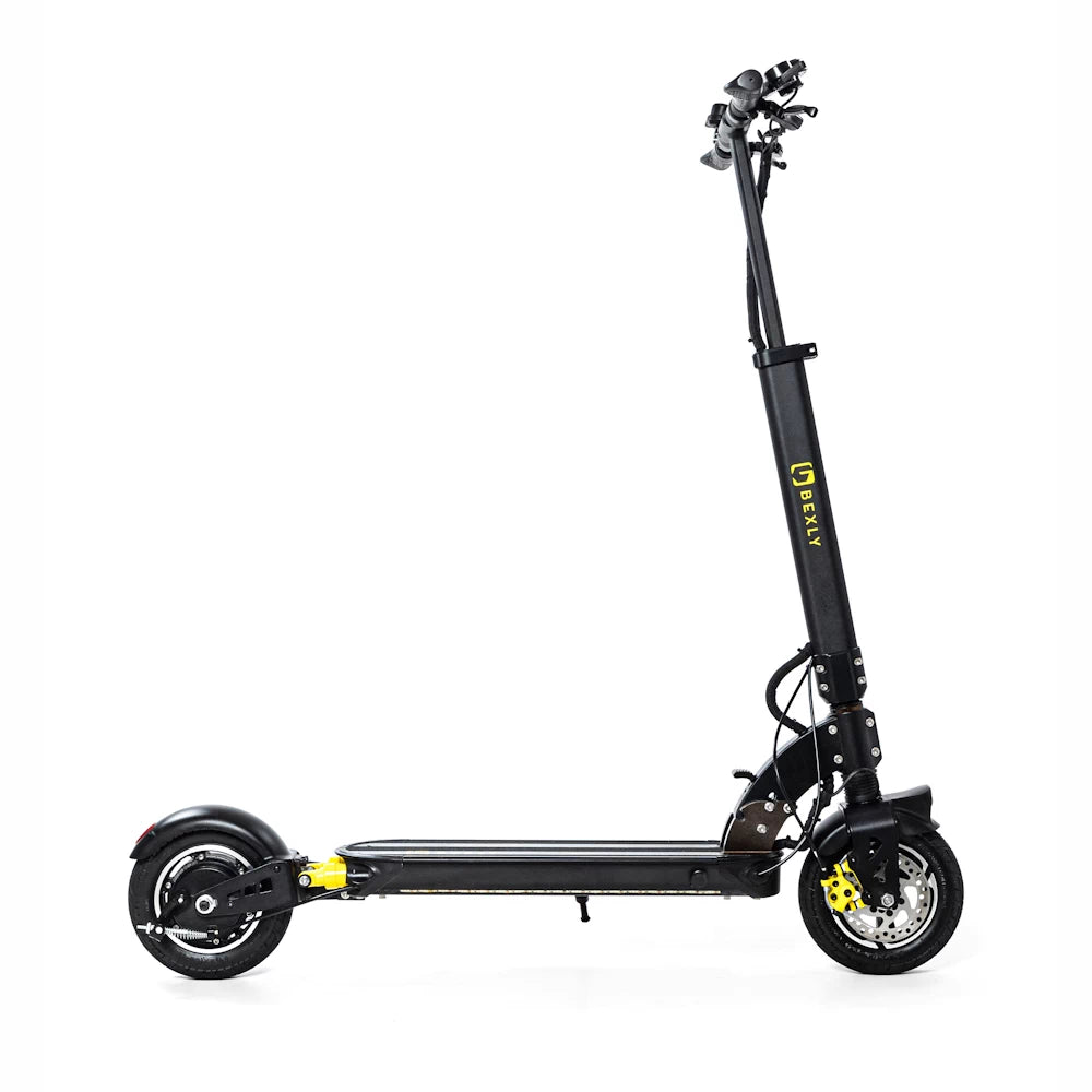 Bexly 9 electric scooter side view showcasing sleek black design and sturdy frame for urban commuting.