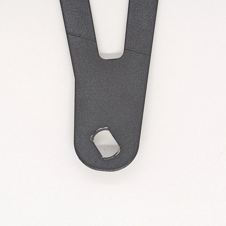 Close-up view of the OEM mounting hole for the FRONT fender of Bexly Blackhawk and Apollo Phantom V2, showing the angled mounting hole for correct front wheel fitment. 