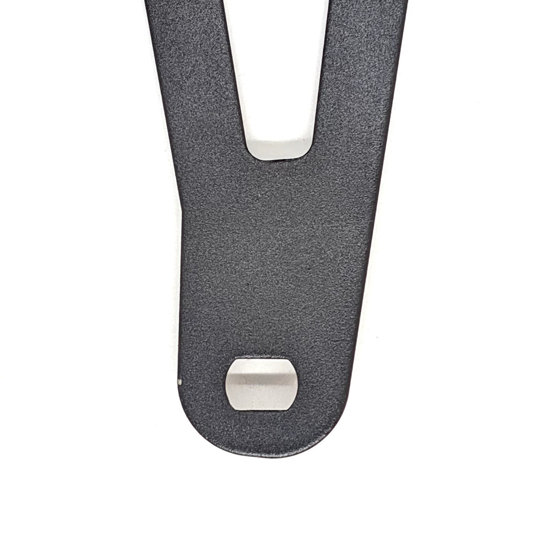 Close-up view of the OEM mounting hole for the REAR fender for the Bexly Blackhawk and Apollo Phantom V2, showing the squared/level mounting hole for rear wheel fitment. 
