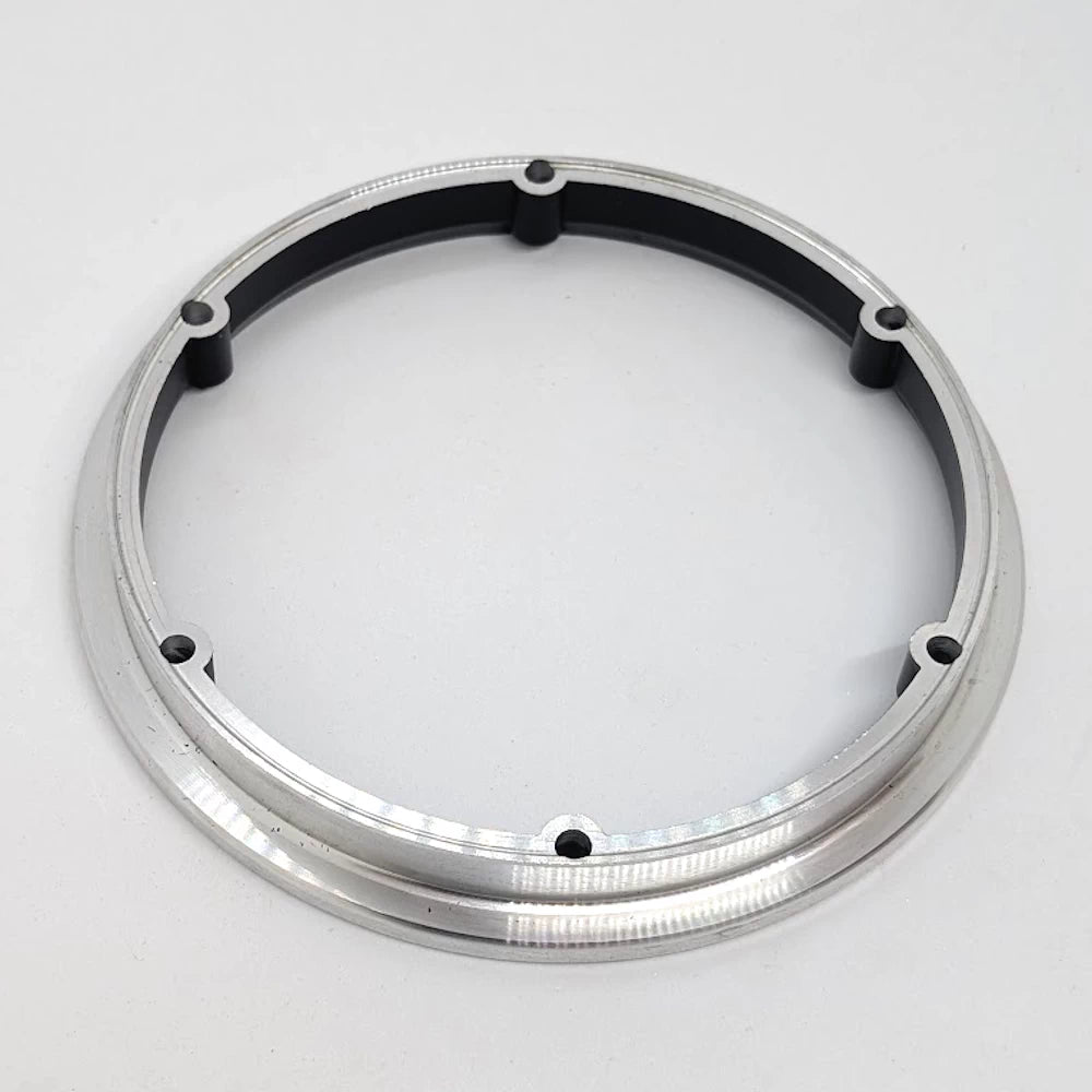 Rear/underside view of Aluminium motor hub ring replacement part, isolated on white background